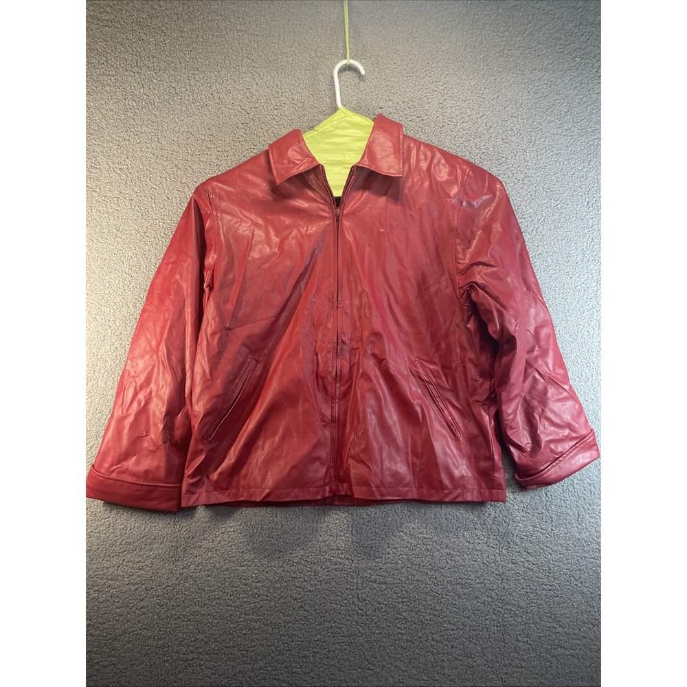 Vintage Learsi  Nylon Leather ‎ Jacket Women's  Size  1X Red